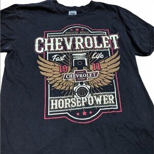 GM size XLarge black cotton Chevrolet graphic T-shirt